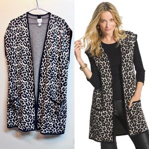 Chico’s Maggie Jacquard Cheetah-Print Vest